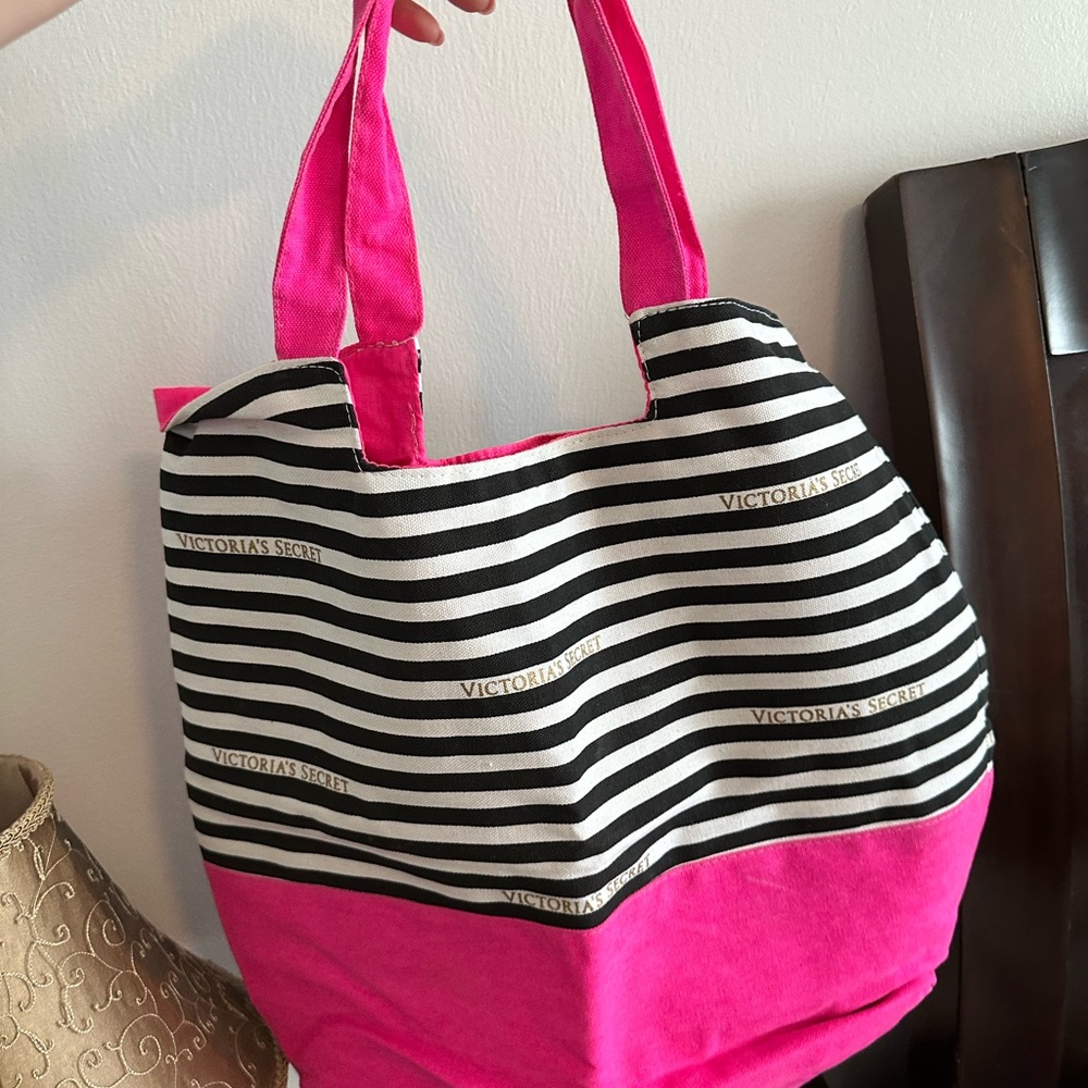 Victoria's Secret Pink and Black Tote Bag